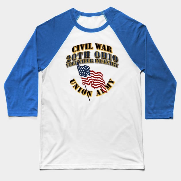 Civil War - 20th Ohio Volunteer Infantry - USA Baseball T-Shirt by twix123844